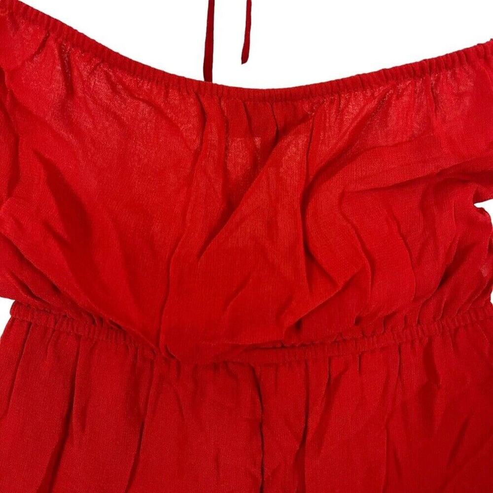 Top Shop Topshop Womens Red White Blue Embroidered Romper Shorts Halter NWT sz 2 - Picture 11 of 15